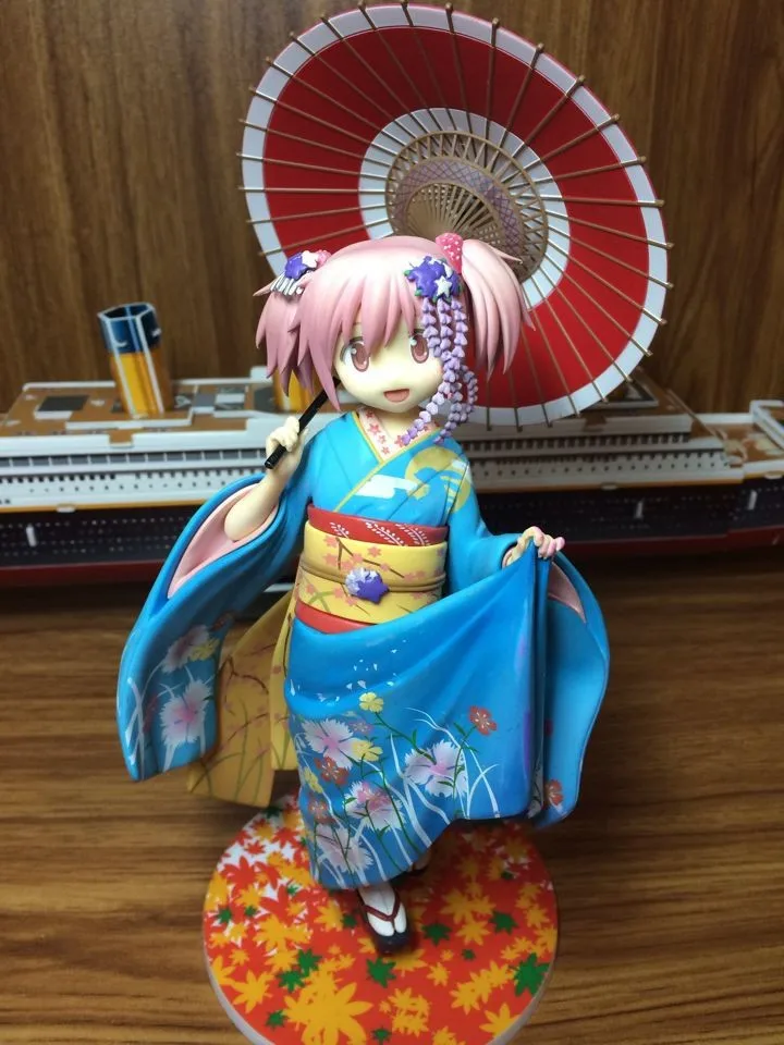Японское аниме фигурка Puella Magi Madoka Magic Kaname Madoka кимоно Ver 22 см ПВХ 1/8 Масштаб Модель Коллекция Kawaii Девушка Кукла