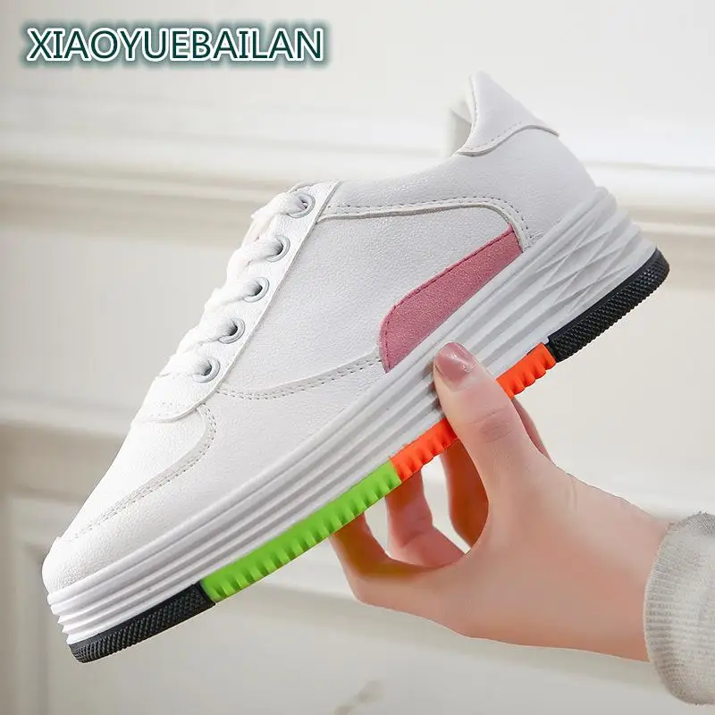 2018 г. Белая обувь универсальная женская увеличивающая рост повседневная на