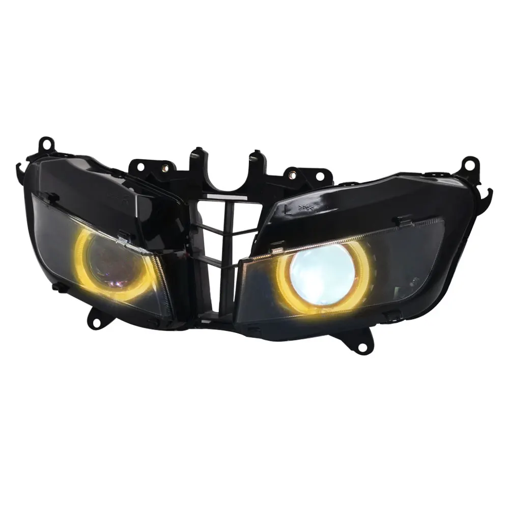 A Yellow Angel Eye Пользовательские сборки фар подходит для Honda CBR600RR CBR 600RR CBR600 RR 2013-UP индивидуальные модифицированные фары мотоцикла - Цвет: A Yellow Angel Eye