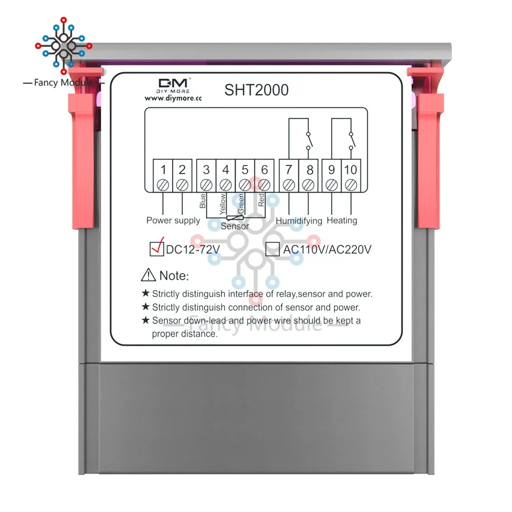 SHT2000 10A DC 12-72 V Светодиоды высокого напряжения цифровой термостат гигрометр термометр Контроль регулятор влажности воздуха метр