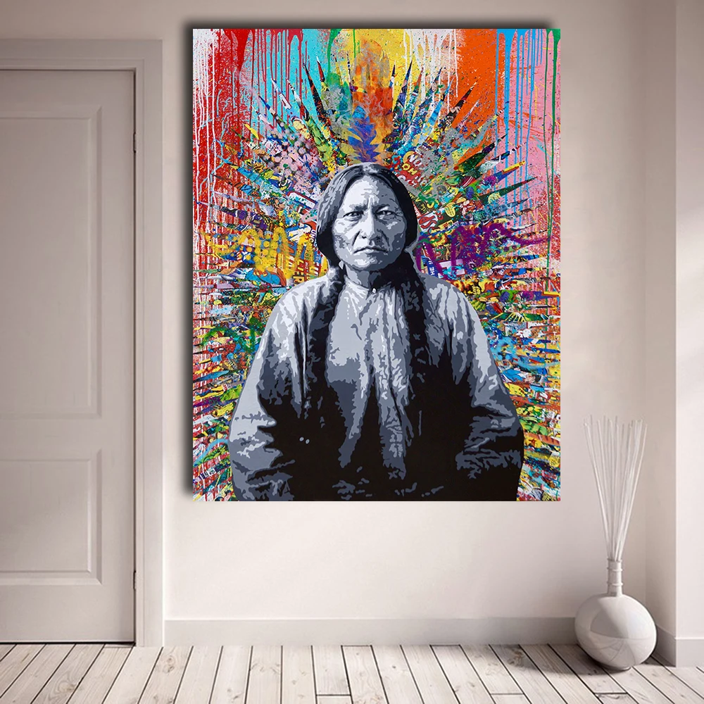 Wall Art Pop Oil Painting Acrylic on Canvas Prints for Living Room Home Decor Indian Graffiti No Frame | Дом и сад