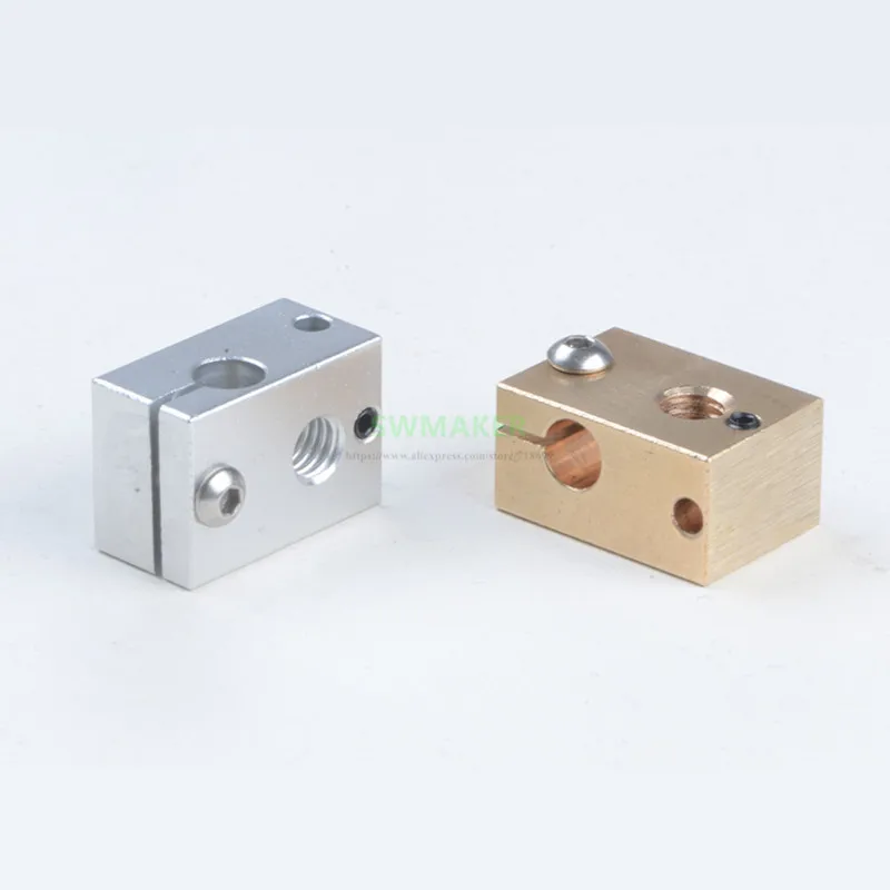 1pcs High Temperature Brass/Aluminium alloy V6 cartridge type heater block for thermistor/PT100 sensor hotend 3D printer | Компьютеры и