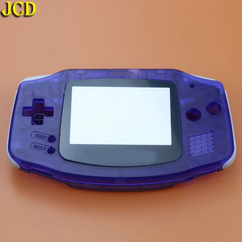 JCD 1 шт. пластиковая оболочка Крышка для игровая приставка GBA корпус Оболочка Чехол+ защита экрана объектива+ наклейка этикетка для Gameboy Advance - Цвет: Transparent blue