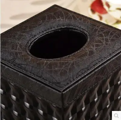 

fashion white/ black square leather wood tissue box toilet paper holder tissue holder for home decor PZJH004