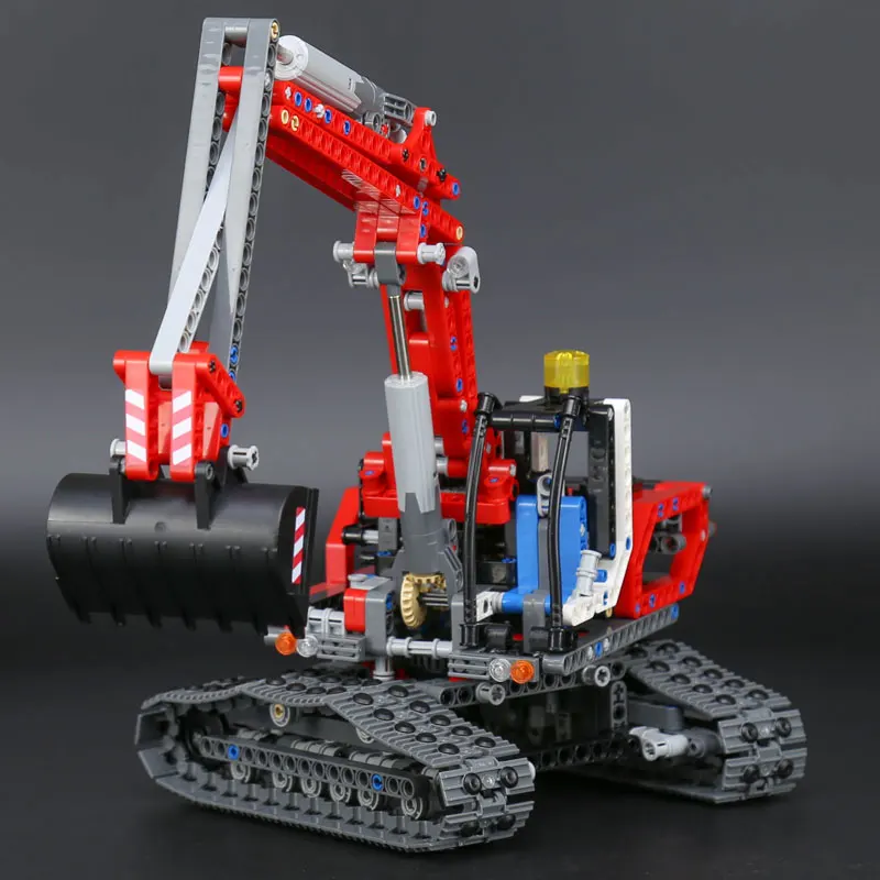20025 Technic красный инженерный экскаватор набор совместим с 8294 строительными