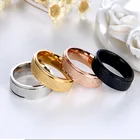 Модные Классические кольца из титановой нержавеющей стали, 6 мм, высокое качество, цвета розового золота, Свадебные обручальные матовые кольца для мужчин и женщин