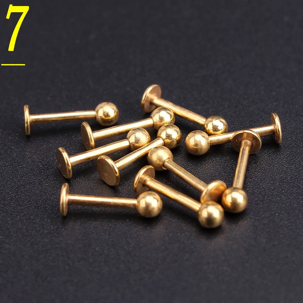 Оптовая продажа 10 шт. много золота Цвет Пирсинг из нержавеющей стали губы брови