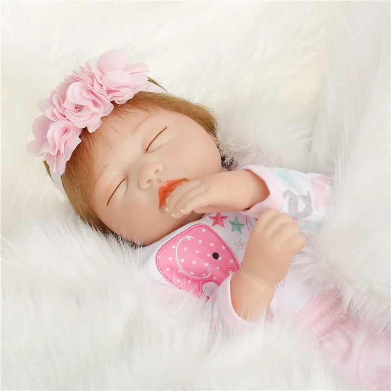 SanyDoll 22 дюйма 55 см Детские куклы из силикона Реалистичная кукла милый кусок одежды