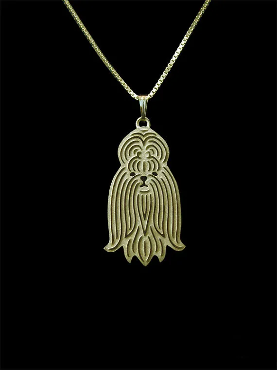 Trendy personalized cute Shih Tzu pendant necklace women gold silver plated statement | Украшения и аксессуары