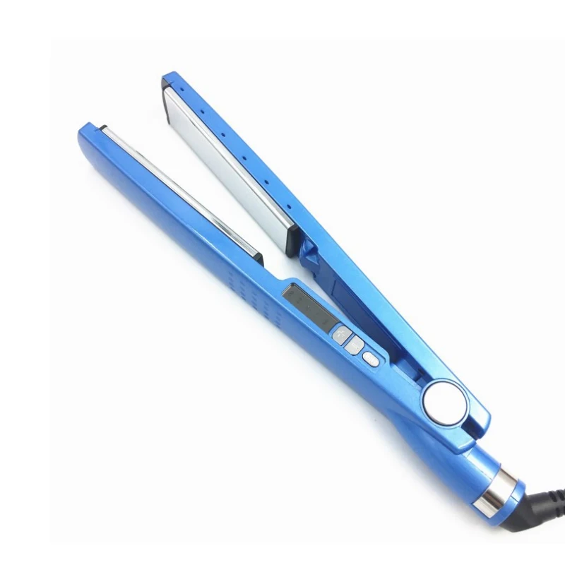 Профессиональный керамический паровой выпрямитель для волос perm iron flat nano titanium