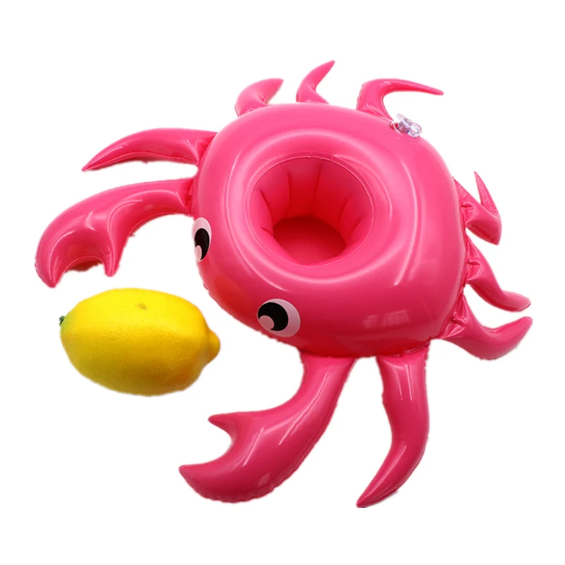 1pcs crab 1 шт. Надувной Держатель Для банки единорог; Фламинго держатель для напитков плавательный бассейн игрушка вечерние украшения подставки под стаканы - Цвет: 1pcs crab