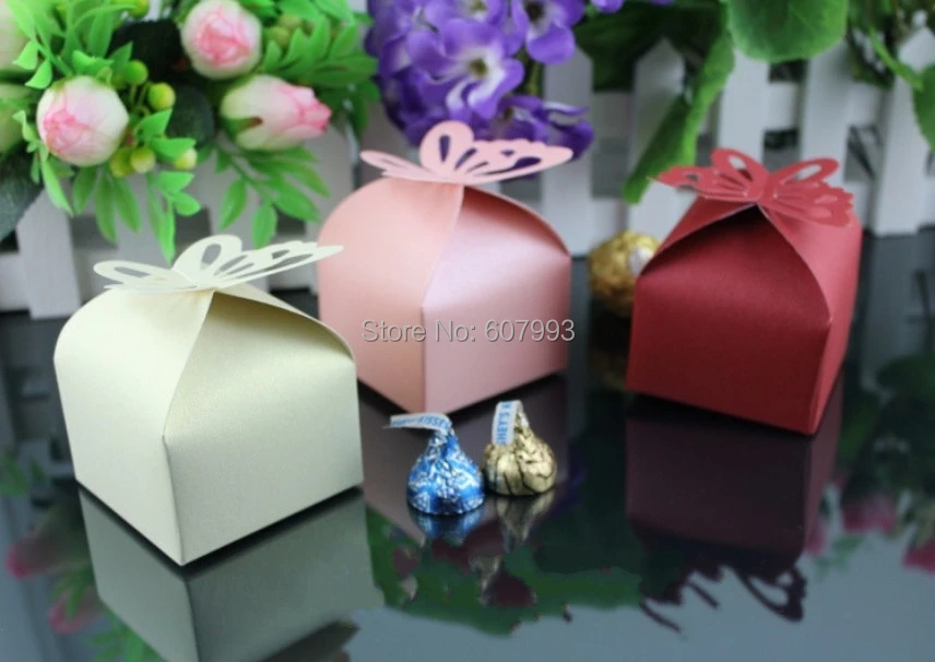Lovely butterfly favor candy box for wedding baby shower birthday party bomboniere sweets dragee gifts bag packaging 50pcs | Дом и сад