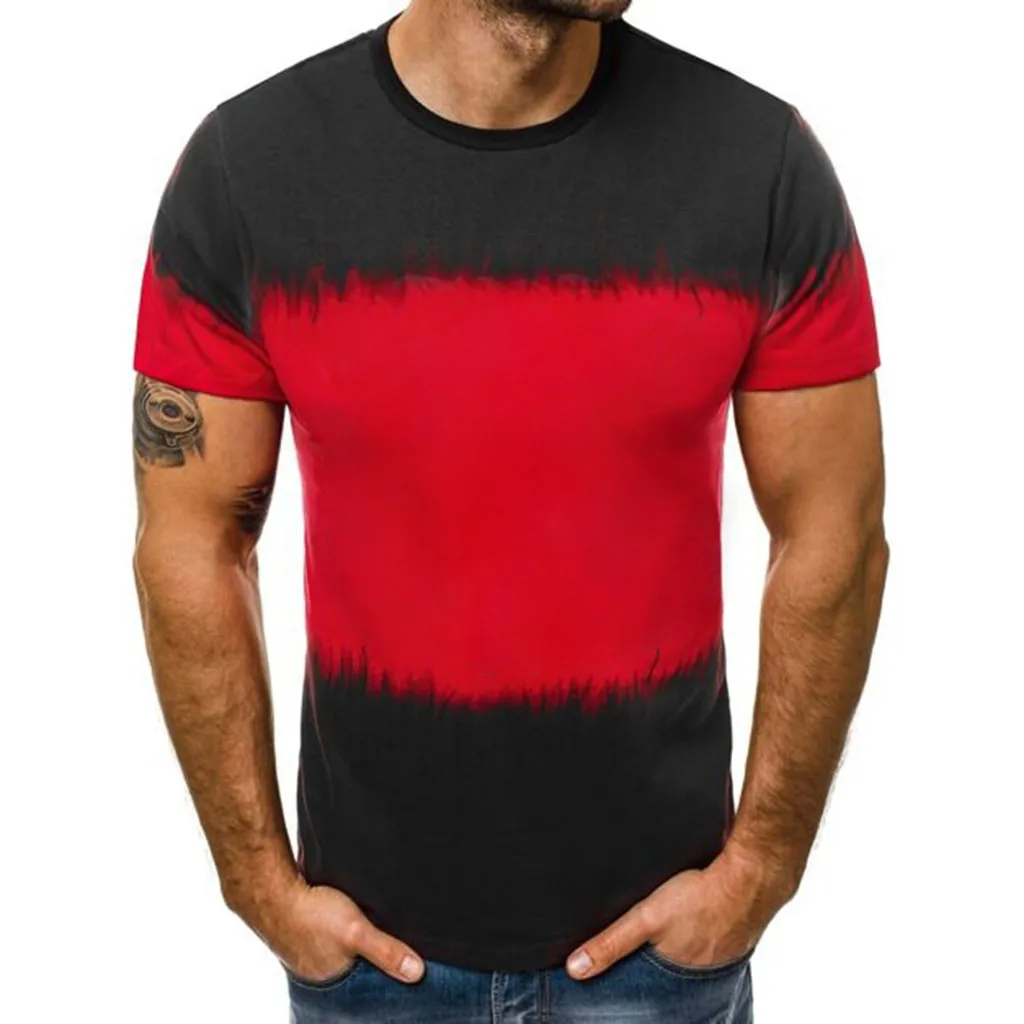 Мужская повседневная облегающая футболка Homme Спортивная рубашка с круглым