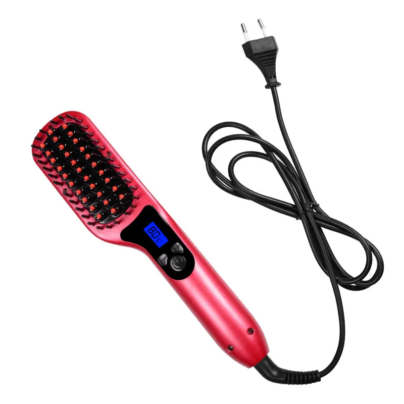 2019 LCD Temperature control Hair Brush Fast Straightener Comb hair Electric brush comb Irons Auto Straight brush|hair electric brush|straight