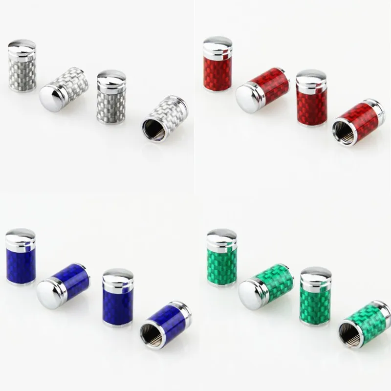 4 шт. углеродного волокна колесо шин Колпачки клапанов кисти для Зарядное