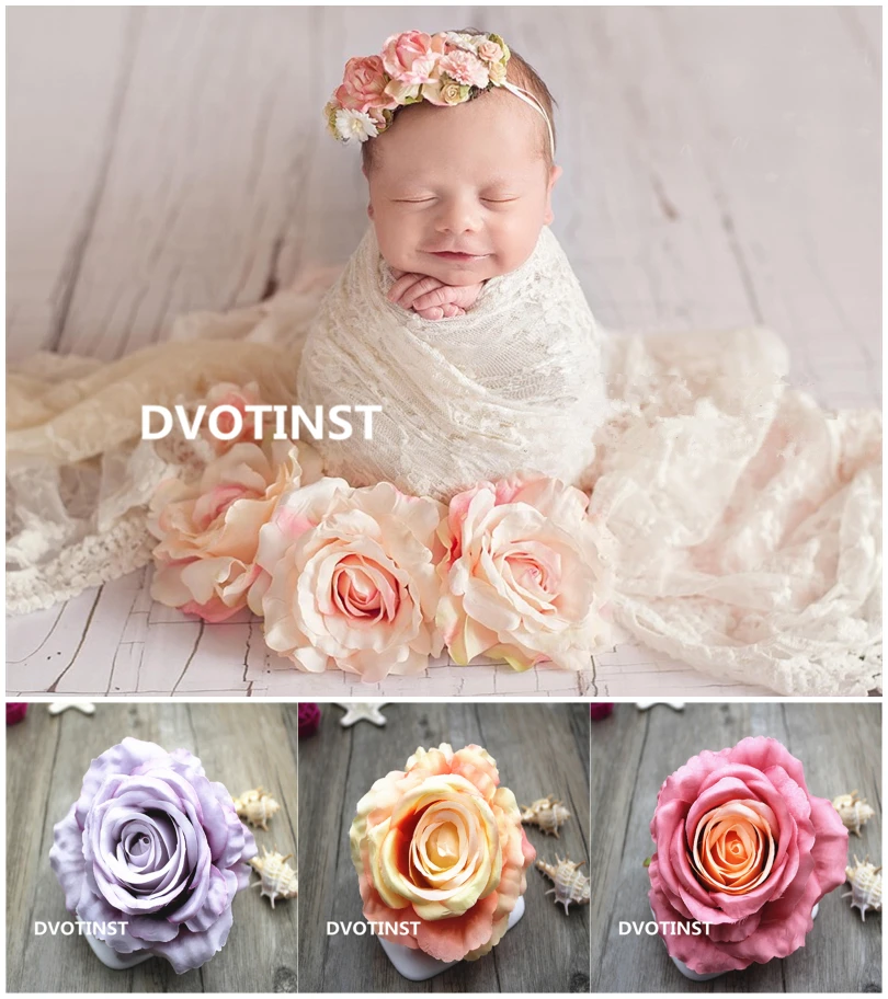 Реквизит для детской фотосъемки Dvotinst имитация роз цветочное украшение