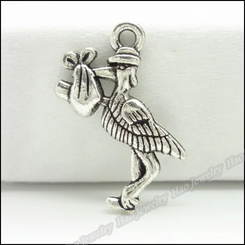 100 шт винтажные Подвески птица кулон тибетский серебряный цинковый сплав