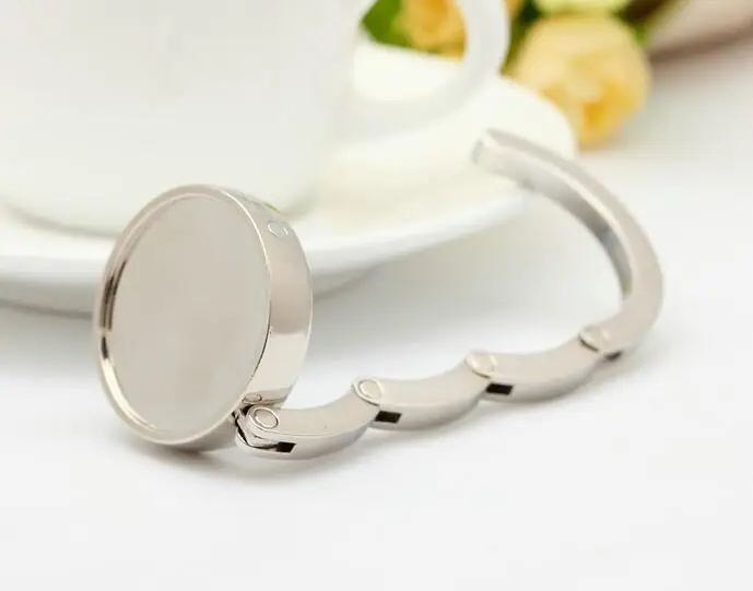 

50pcs BLANK Folding Purse Hook DIY Handbag Holder Bag Hanger free shipping