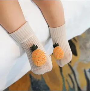 1 пара в упаковке носки для новорожденных новые весенне-летние нескользящие носки-тапочки с трехмерными фруктами для малышей
