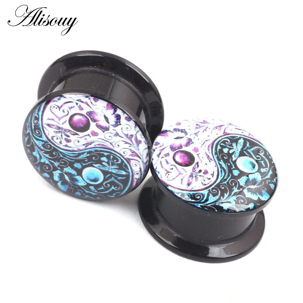 Растягивающаяся туннель Alisouy в виде бабочки и цветка Тай Чи|ear gauges|plug tunnelgauge plug |