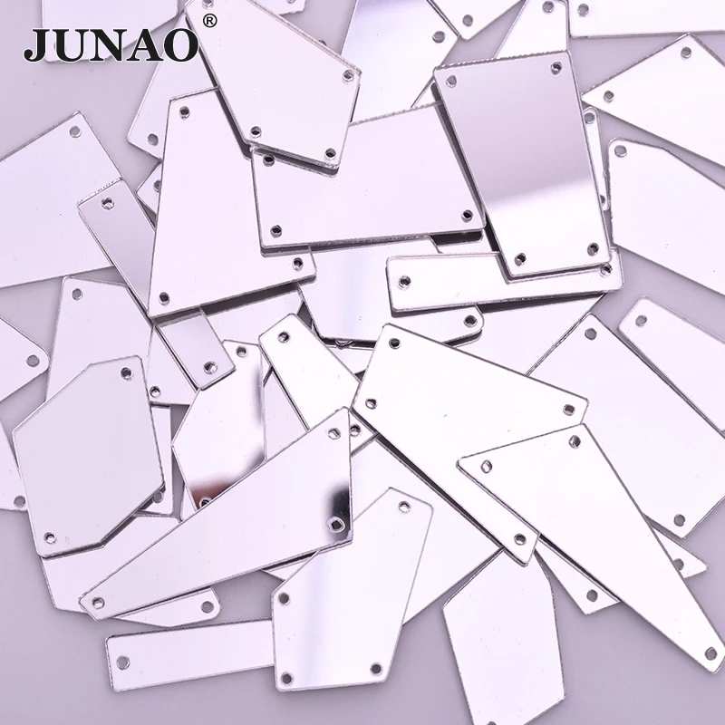 JUNAO 50 шт. смешанные размеры швейное зеркало Стразы прозрачные Серебристые