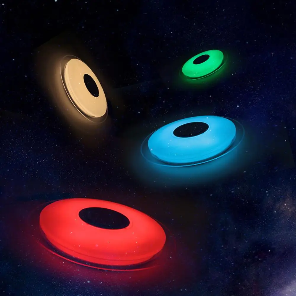 RGB светодиодный потолочный светильник с регулируемой яркостью, Bluetooth, музыкальная лампа, 220 В, дистанционное управление, умное освещение динамиков вечерние, для спальни, гостиной, 36 Вт, 40 Вт