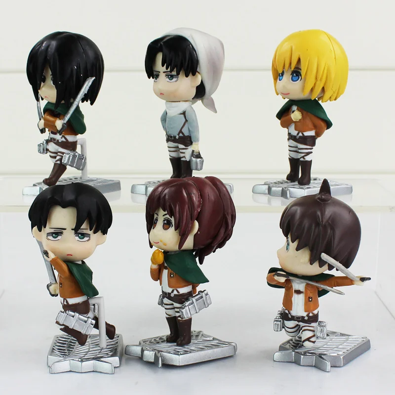 Экшн фигурки из ПВХ атака на Титанов 6 шт./лот 7 5 см|attack on titan eren|attack titanfigure toy |
