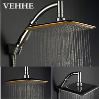 vehhe 8 inch abs chrome square rotatable top waterfall rainfall shower head durable extension arm top handhled shower spray bath