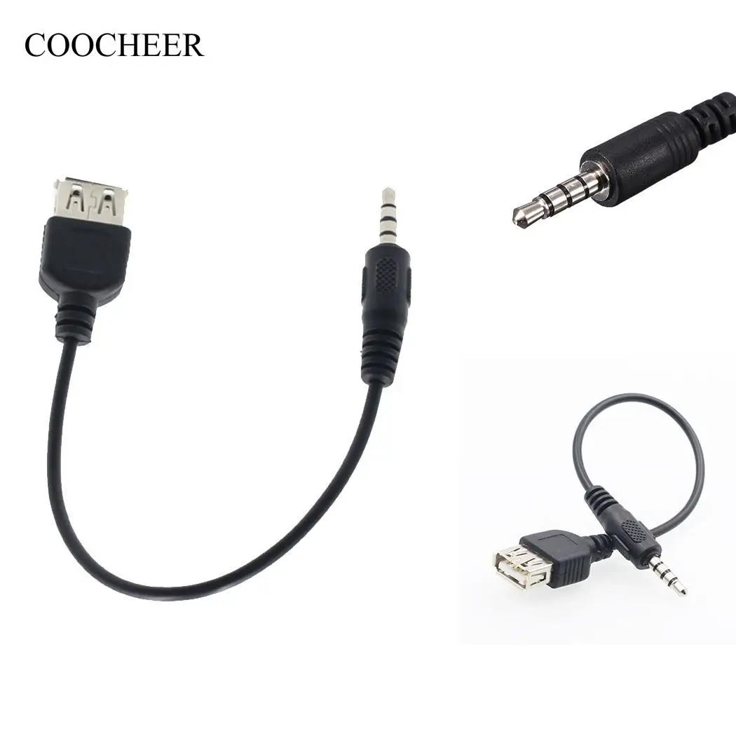 Кабель USB/разъем USB для автомобиля Мужской OTG адаптер аудио Женский 3 5 мм 2 0