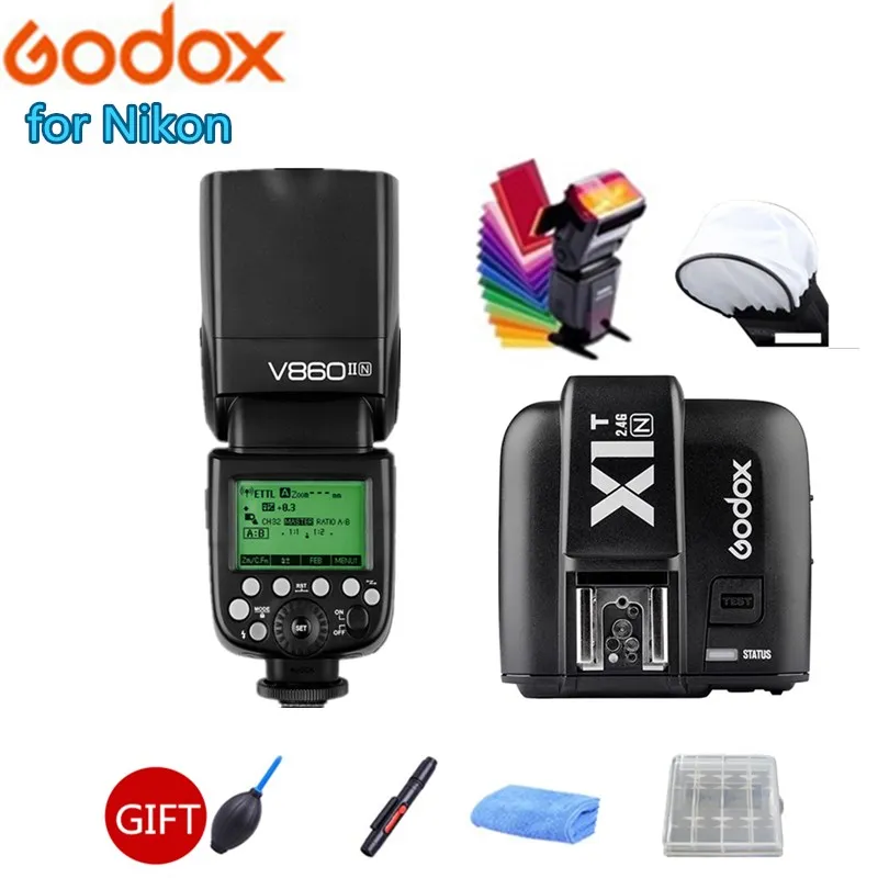 3x GODOX V860IIN V860II N + VB 18 литий ионный аккумулятор ttl 2 4G HSS 1/8000s Вспышка Speedlite X1T триггер