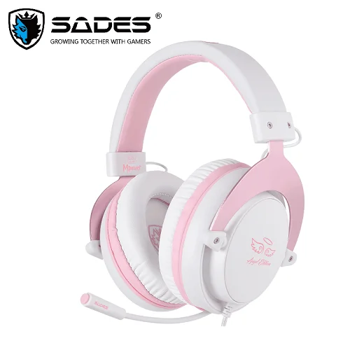 SADES игровая гарнитура наушники 3,5 мм Mpower для ПК/ноутбука/PS4/Xbox One()/Mobile/VR/nintendo Switch - Цвет: pink