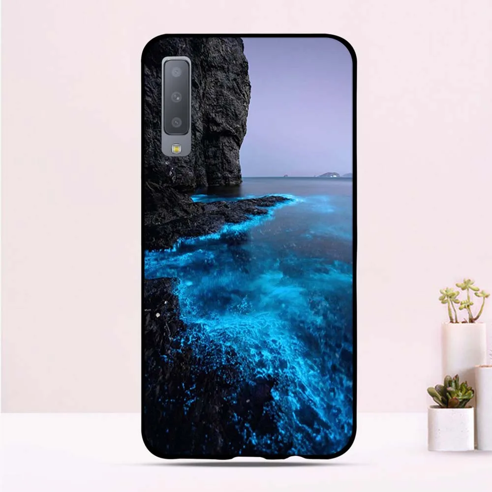 ТПУ чехол для Samsung A7 2018 силиконовый с принтом Galaxy A 7 A750 SM A750F/DS телефона