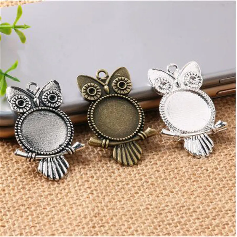 10 шт./компл. Сова квадратный круглый кабошон в форме сердца основание кулон