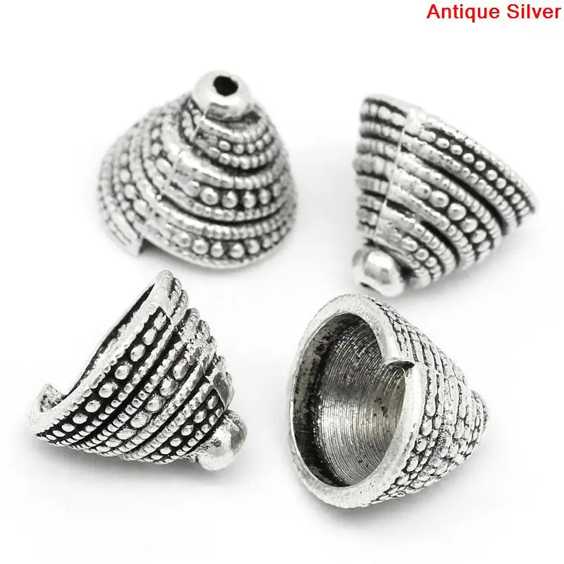 Колпачки для шариков 8 сезонов Античные Серебристые (подходят 17-20 мм) Спиральные