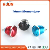 1pcs 16mm waterproof momentary domed round metal push button switch car start horn speaker bell automatic reset red blue black