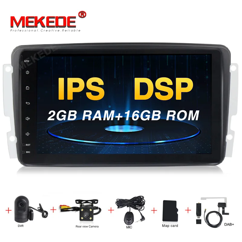 camera dvr dab Mekede Android9.0 DSP ips экран автомобиля gps Радио dvd-плеер для Mercedes Benz W209 W203 W168 ML W163 W463 Viano W639 Vito - Цвет: camera dvr dab