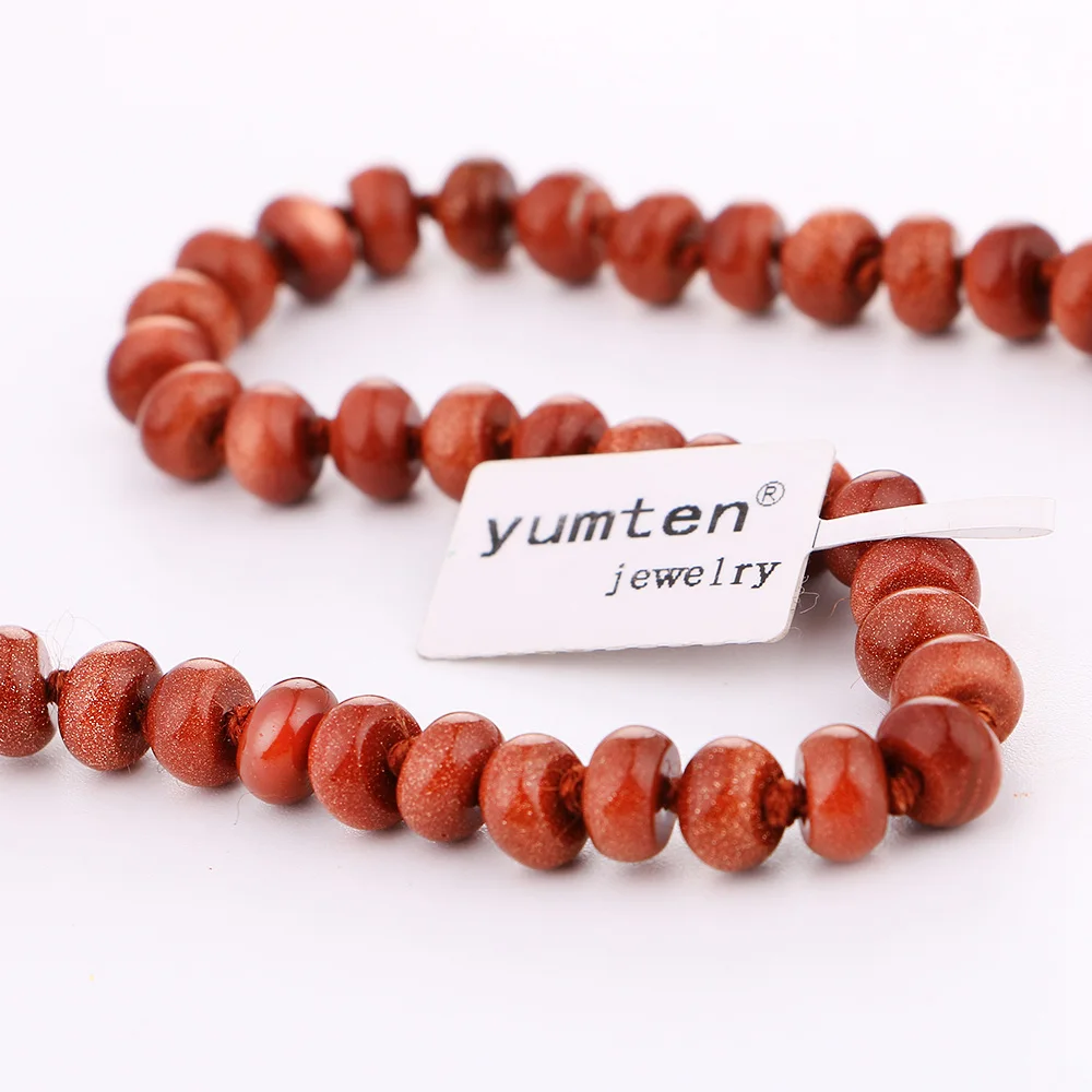 Женское Ожерелье с натуральным кристаллом Yumten Goldstone ювелирное изделие в подарок