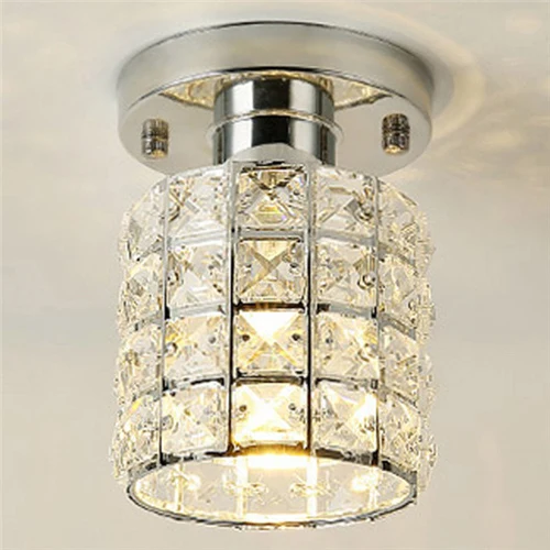 style B silver Современный простой светодиодный потолочный светильник скандинавский роскошный хрустальный абажур E27 потолочный светильник для гостиной фойе Ресторан Бар кофе - Цвет корпуса: style B silver