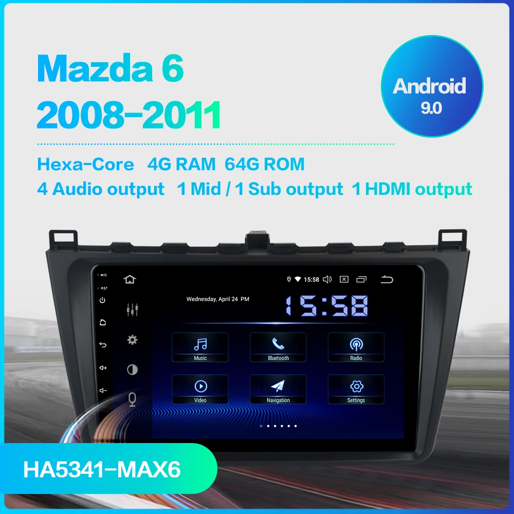 Dasaita " ips сенсорный экран стерео gps Android 9,0 для Mazda 6 2008 2009 2010 2011 навигация Bluetooth TDA7850 4 Гб ram MAX6