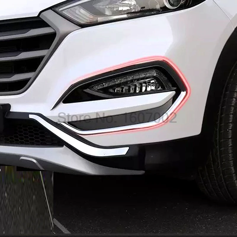2 шт. хромированные накладки на переднюю фару автомобиля для Hyundai Tucson 2016 2017|exterior