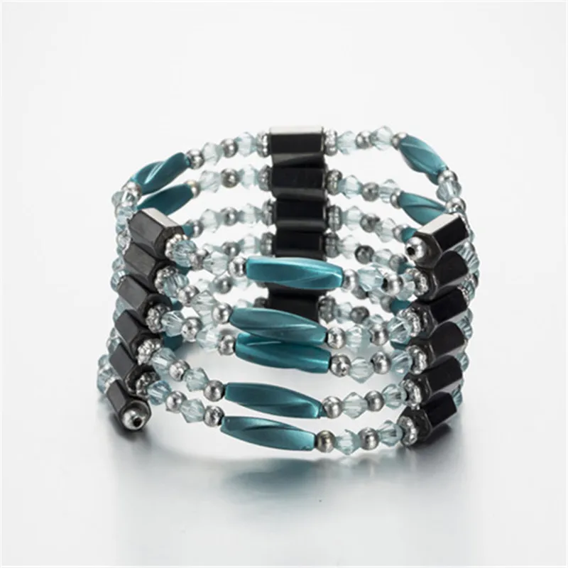 Magnetic Bracelet Womens Health Natural Hematite Beads Arbitrarily Adjustable Charm Multilayer Bracelets For Women | Украшения и