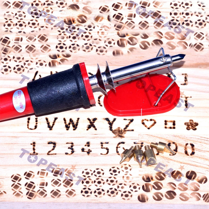 

TOPEAST 220v 30W Pyrography Tool Wooden Burning Craft Woodburning Pen tool set