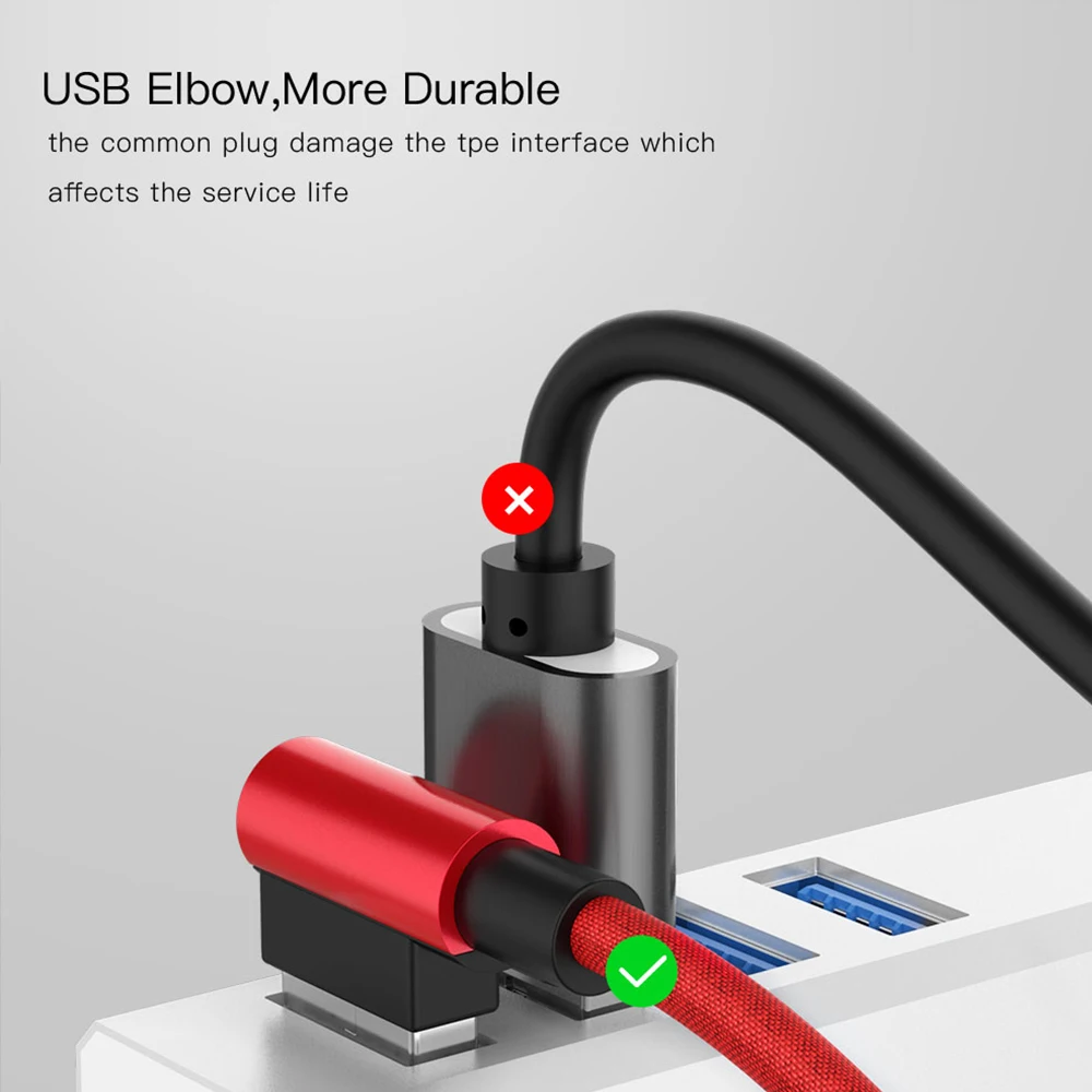Кабель Micro usb для быстрой зарядки зарядное устройство с на 90 градусов Шнур micro