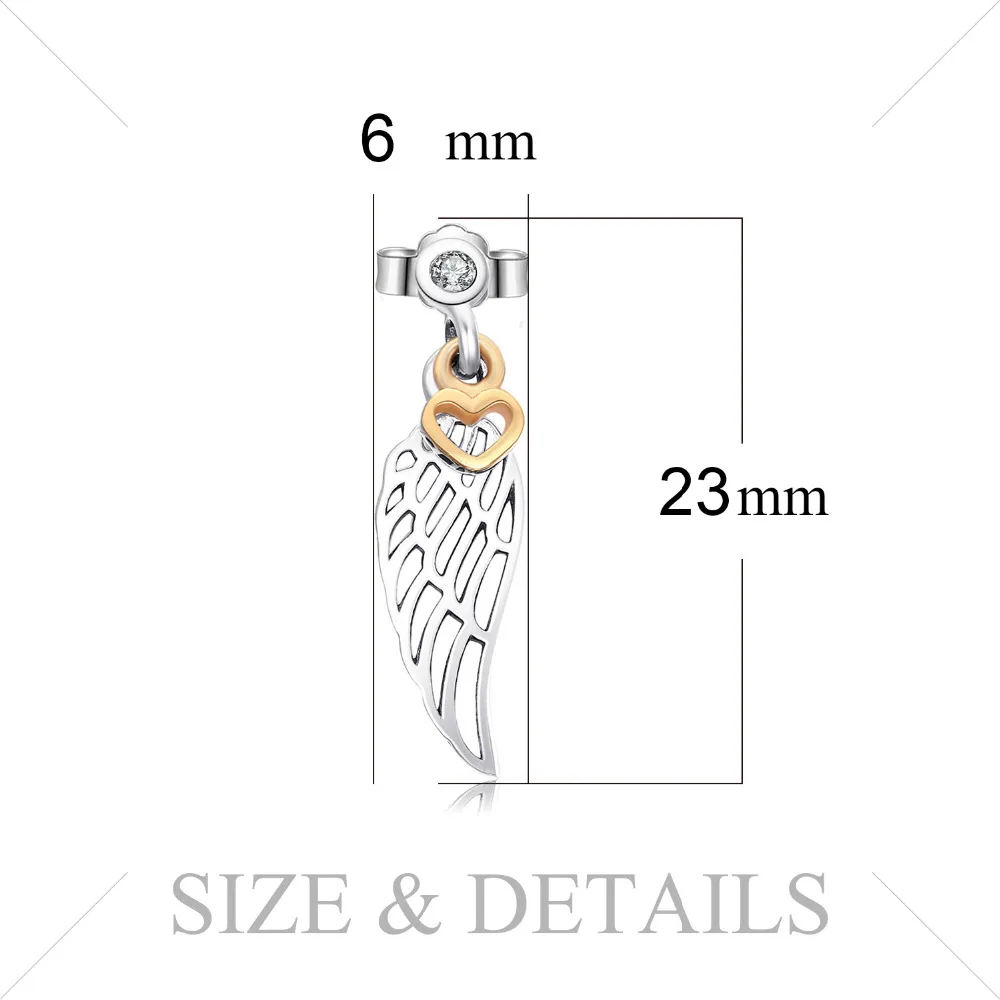 Jewelrypalace реальные 925 пробы Серебряные серьги Eternity Угловые Крылья стержня для