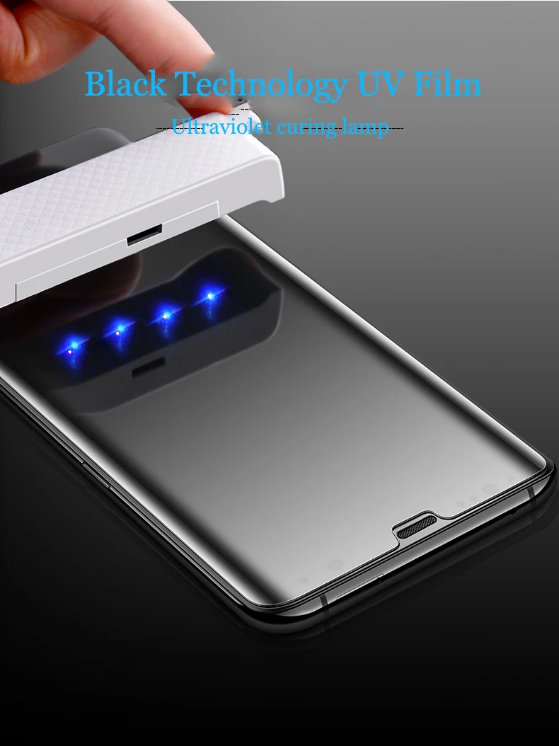 Ультрафиолет закаленное стекло для samsung s10 5G note 10pro 9 8 жидкая прозрачная пленка для Galaxy s10 s8 s9 plus защита экрана