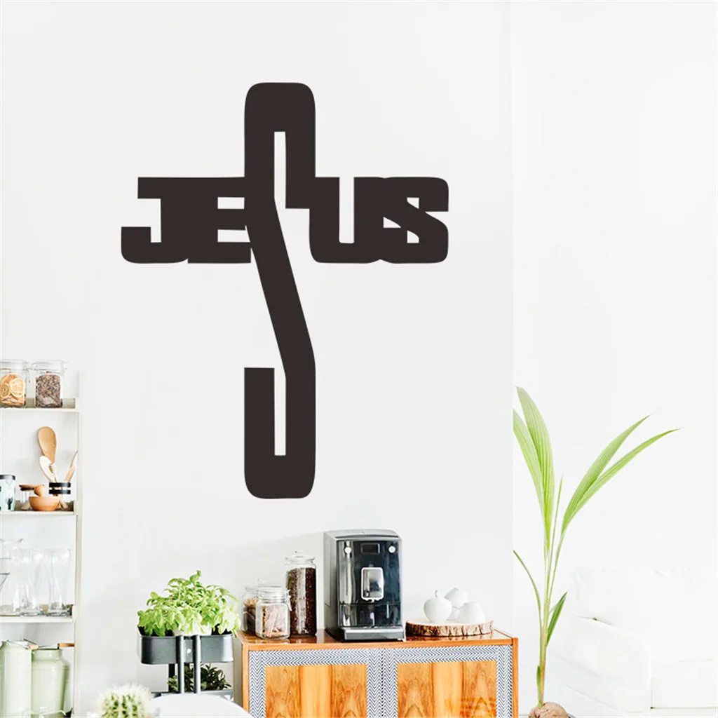 KAKUDER Christian Jesus Cross Art домашний декор самоклеющийся ПВХ винил съемная Наклейка на