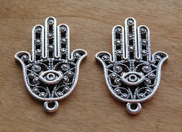 Большая филигранная рука Фатимы 15 шт. серебристого цвета или подвеска Хамса