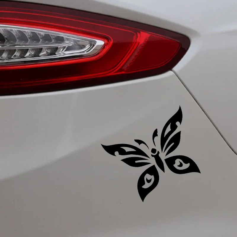 YJZT 14CM*11.3CM Butterflies Car Sticker Vinyl Decal Decor Black/Silver C24-0218 | Автомобили и мотоциклы