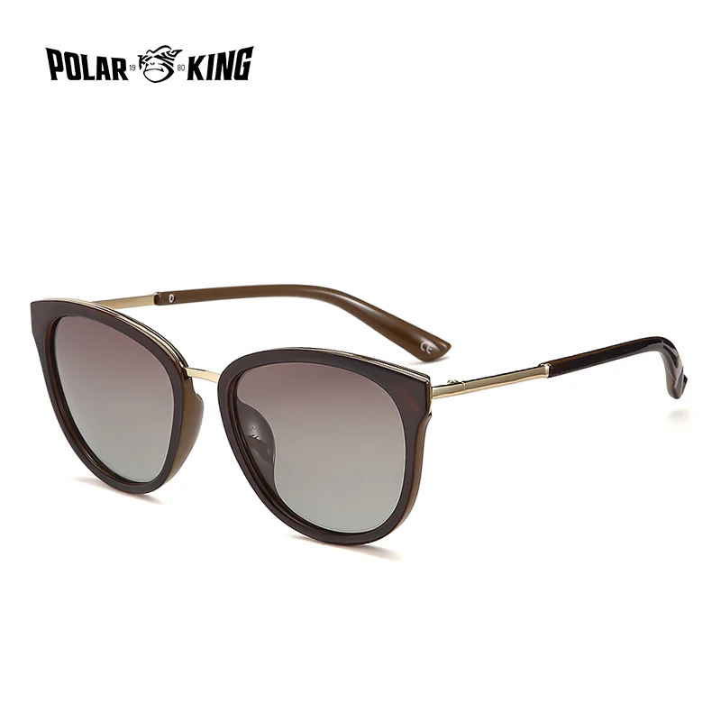 C2Brown POLARKING Ретро Солнцезащитные очки Поляризованные Роскошные Женские Брендовые Дизайнеры Женские Солнечные Очки Очки óculos de sol feminino - Цвет линз: C2Brown