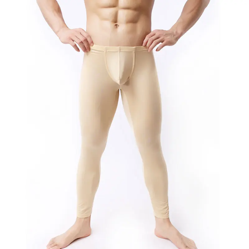 1 шт. сексуальные мужские легинсы с u мешком прозрачные капри из ледяного шелка